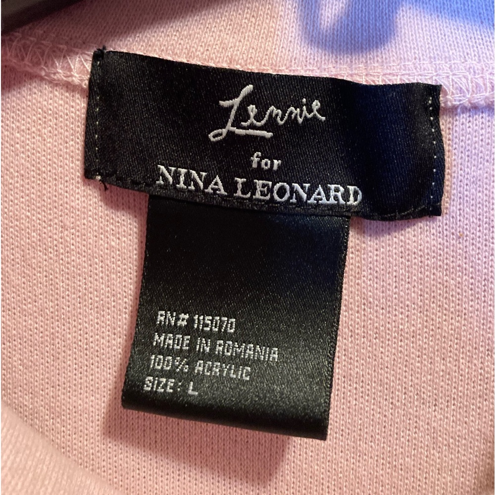 Lennie for Nina Leonard Pink Cowl Neck Fringed Collar Knit Sweater - Picture 4 of 16